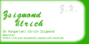 zsigmond ulrich business card